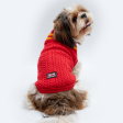 Pawgypets High Neck Cable Kint Sweater for Dogs and Cats (Red) Fashion