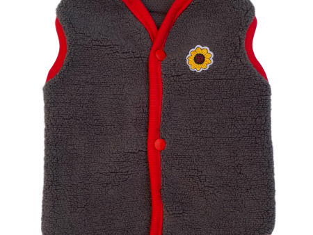 Pawgypets Cute Fleece Vest for Dogs and Cats (Grey Red) Online now