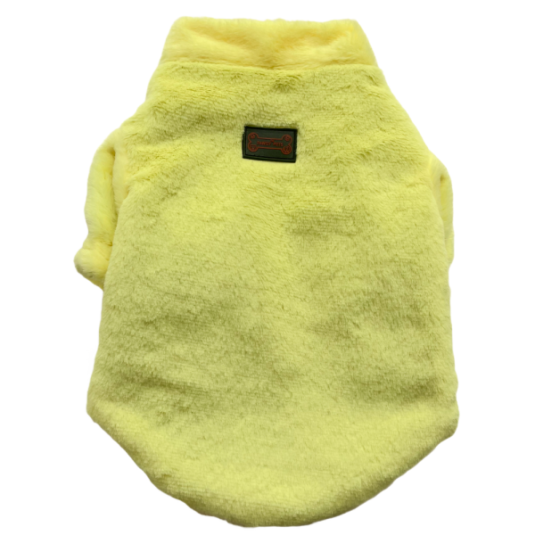 Pawgypets Fur Puffer Jacket for Dogs and Cats (Yellow) Online Hot Sale