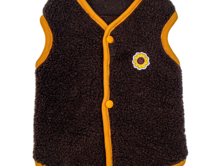 Pawgypets Cute Fleece Vest for Dogs and Cats (Chocolate Brown Mustard) Online Hot Sale