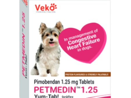 Veko Petmedin 1.25mg (Pimobendan) Tablet for Dogs & Cats (pack of 30 tablets) Online now