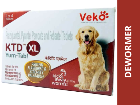 Veko KTD XL Yum Tablet Dewormer for Dogs (pack of 4 tablets) For Discount