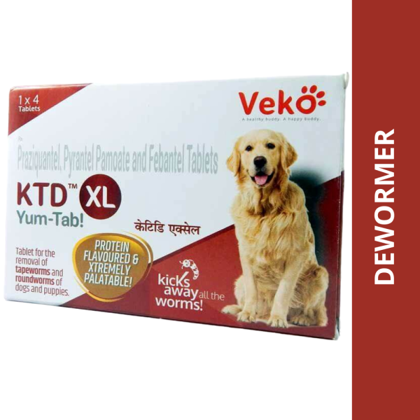 Veko KTD XL Yum Tablet Dewormer for Dogs (pack of 4 tablets) For Discount