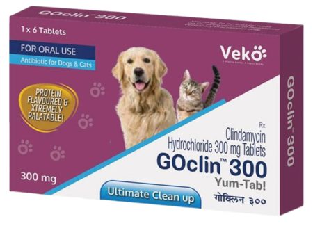 Veko Goclin 300mg (Clindamycin) Tablet for Dogs and Cats (pack of 6 tablets) Fashion