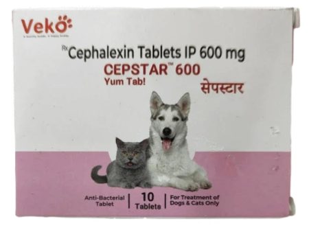 Veko Cepstar 600mg (Cephalexin) Tablet Dogs & Cats (pack of 10 tablets) Online