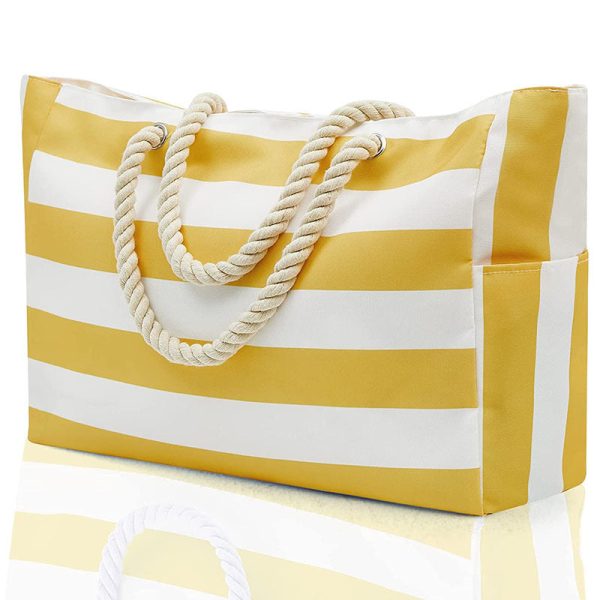 Wholesale Cotton Striped Beach Bag on Sale