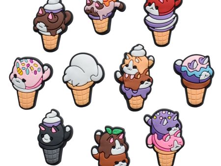 Wholesale 100PCS PVC Cartoon Animal Ice Cream DIY Shoe Buckle Supply