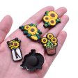 Wholesale 100PCS PVC Cartoon Sunflower Bee DIY Shoe Buckle For Discount