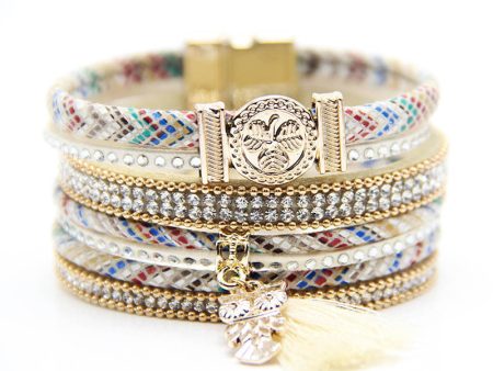 Wholesale Bohemian Owl Leather Bracelet Fashion