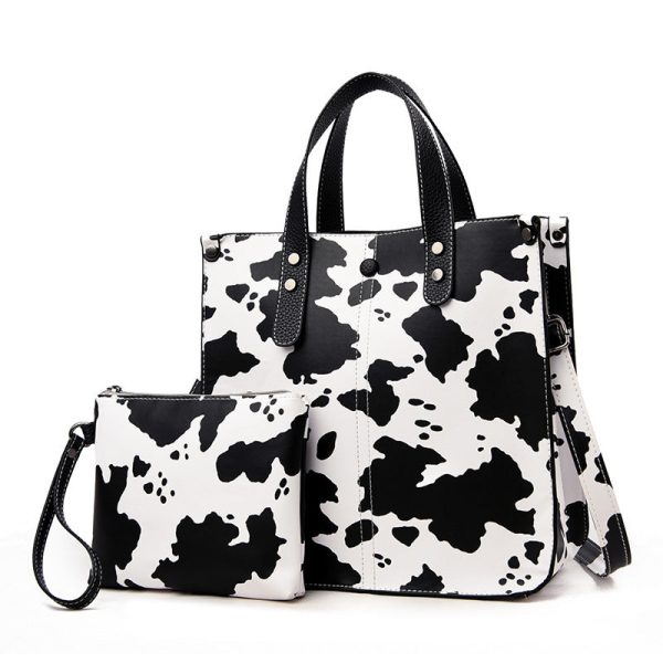 Wholesale PU Cow Print Comb Bag Set on Sale