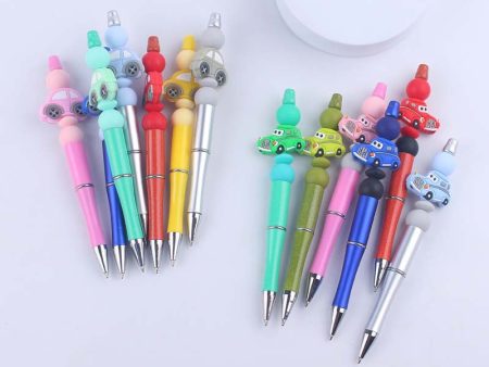 Wholesale Cartoon Car Silicone Handmade Beaded Ballpoint Pen Cheap