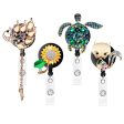 Wholesale ABS Turtle Rhinestone Easy Pull Button Keychain Supply