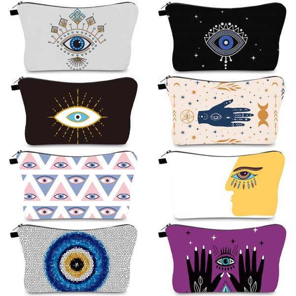 Wholesale Polyester Devil Eye Print Cosmetic Bag Online Hot Sale