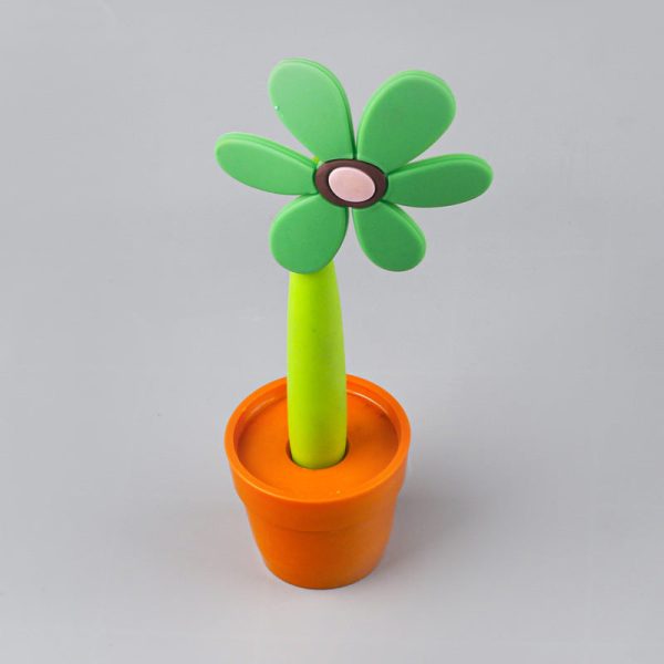 Wholesale Plastic Sun Flower Potted Ballpoint Pen Online Hot Sale