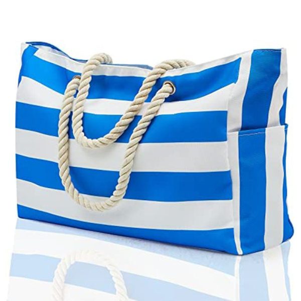 Wholesale Cotton Striped Beach Bag on Sale