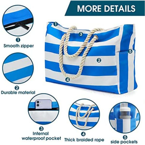 Wholesale Cotton Striped Beach Bag on Sale