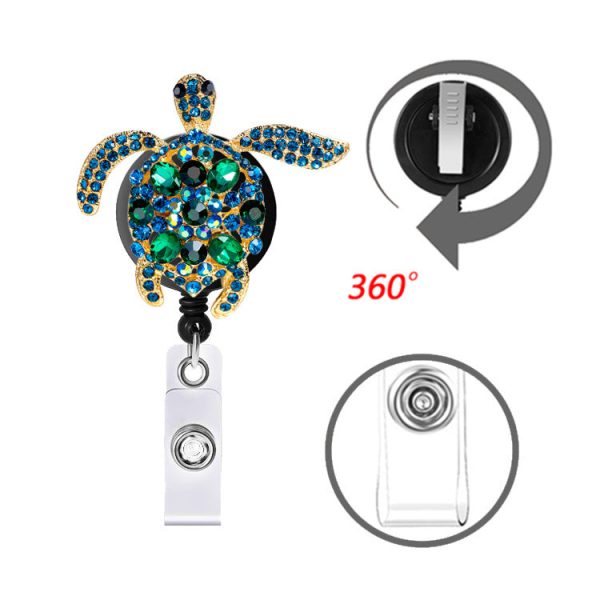 Wholesale ABS Turtle Rhinestone Easy Pull Button Keychain Supply