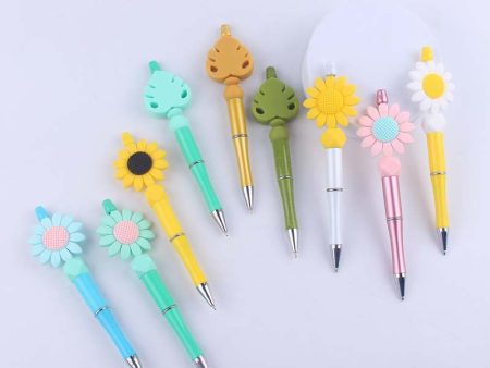 Wholesale Cartoon Flower Silicone Handmade Beaded Ballpoint Pen For Discount