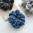 Wholesale Fabric Black and White Large Intestine Scrunchie For Sale