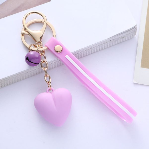 Wholesale Acrylic Macaron Color Love Keychain For Cheap