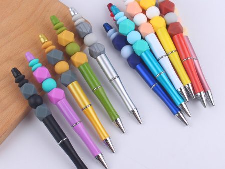 Wholesale Beadable Pens Handmade Colorful Silicone Beaded Ballpoint Pen Online now