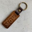 Wholesale 3pcs pack Western Cowboy Mother s Day Wood Leather Pendant Keychain Hot on Sale