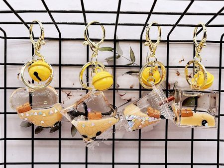 Wholesale Acrylic Floating Into The Oil Chocolate Quicksand Creative Key Chain For Cheap