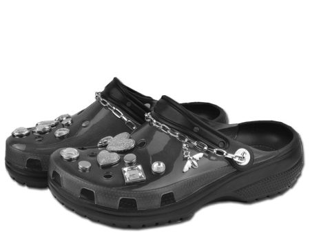 Wholesale EVA Rhinestone Translucent Clog Sandals For Cheap