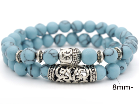 Wholesale Volcanic Rock Buddha Head Stone Combination Multi-Circle Beads Bracelet For Sale