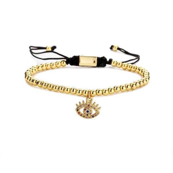 Wholesale Crown Smiley Braided Brass Bracelet For Discount