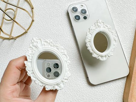 Wholesale Solid Color Lace Mirror Sticker Acrylic Mobile Phone Airbag Holder Online now