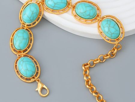 Wholesale Turquoise Oval Resin Pin Bracelet Online now