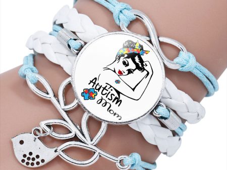 Wholesale AUTISM MOM Puzzle Alloy Bracelet Online Hot Sale