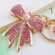 Wholesale Alloy Rhinestone Bow Keychain Online Hot Sale