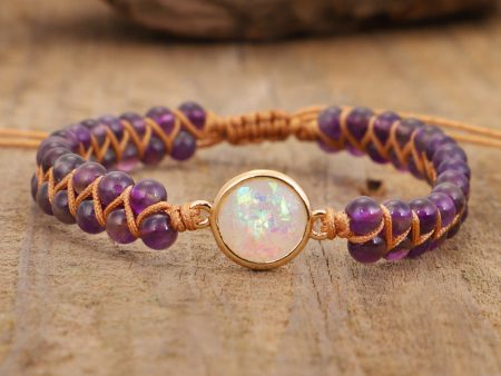 Wholesale Amethyst Opal Double Layer Yoga Bracelet Online Sale