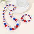 Wholesale 10PCS Independence Day Kids Wooden Beads Bracelet Necklace Set For Discount