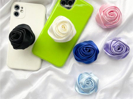 Wholesale Satin Cloth Rose Airbag Mobile Phone Holder Sale