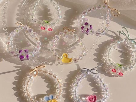 Wholesale Yellow Duck Tulip Acrylic Beaded Bracelet on Sale