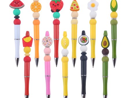 Wholesale Cartoon Fruit Silicone Color Plastic Beadable Pens Online now