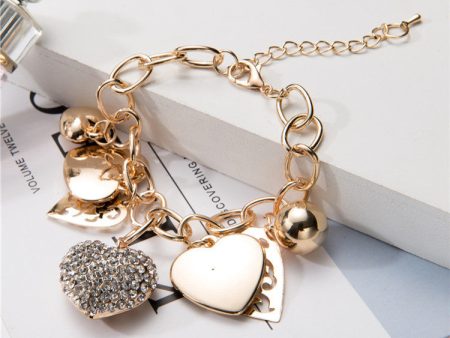 Wholesale Alloy Heart Crystal Bracelet For Sale