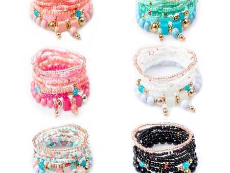 Wholesale Bohemian Turquoise Beads Layered Bracelet Set For Cheap