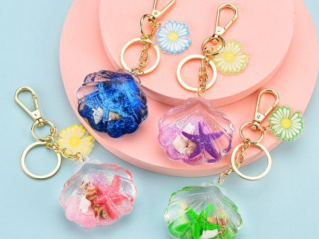 Wholesale Acrylic Oiled Starfish  Floating Keychains Online Hot Sale