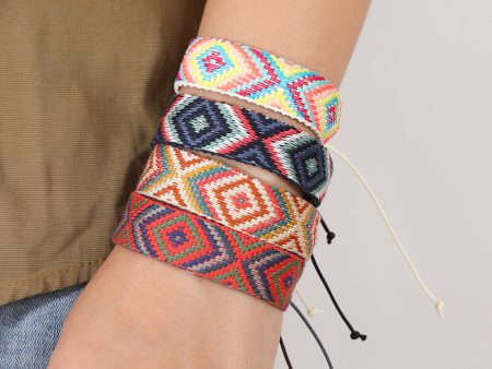 Wholesale Bohemian Vintage Argyle Cotton Bracelet Fashion