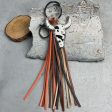 Wholesale 2pcs pack One Pack of Two Leather Western Tassel Cowhead Keychain Supply