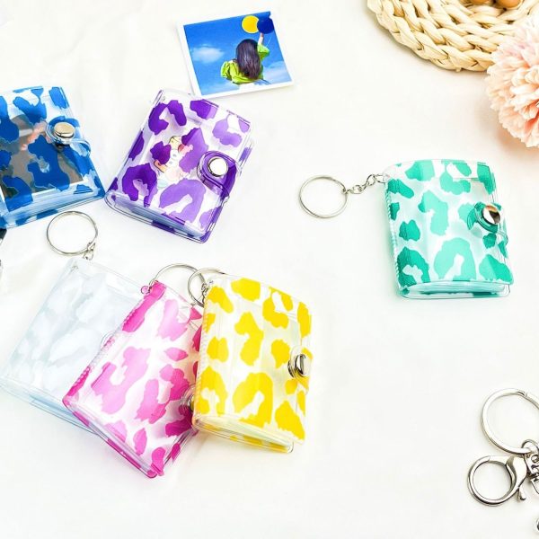 Wholesale 2-inch Leopard Print mini Album Plastic Keychains Sale