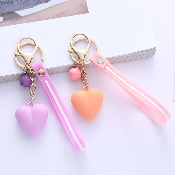 Wholesale Acrylic Macaron Color Love Keychain For Cheap