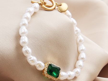 Wholesale Vintage Emerald Pearl Bracelet Supply