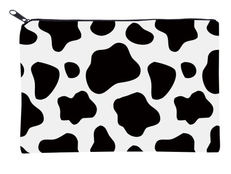 Wholesale Polyester Black and White Dairy Cow Printing Cosmetic Storage Bag Discount