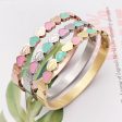 Wholesale 3 Colors Heart Stainless Steel Gold Plated Bracelet Sale