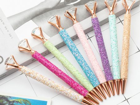 Wholesale Big Diamond Metal Sequin Ballpoint Pen Hot on Sale